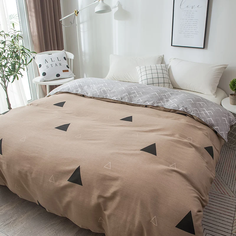 1 шт. коричневый треугольник геометрический узор пододеяльник Простые Модные 100%