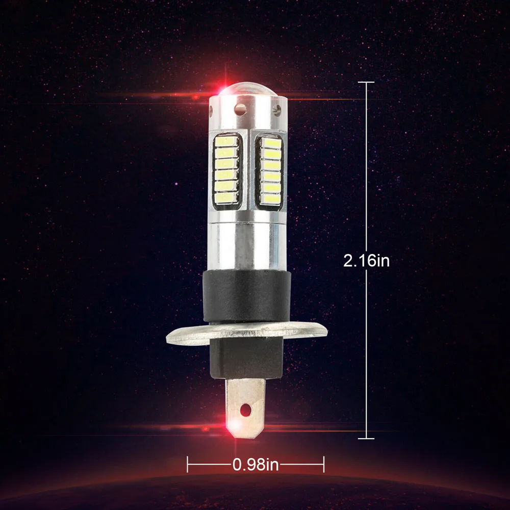 2 шт. H1 светодиодный проектор туман светильник лампы комплект DRL супер яркий 6000K