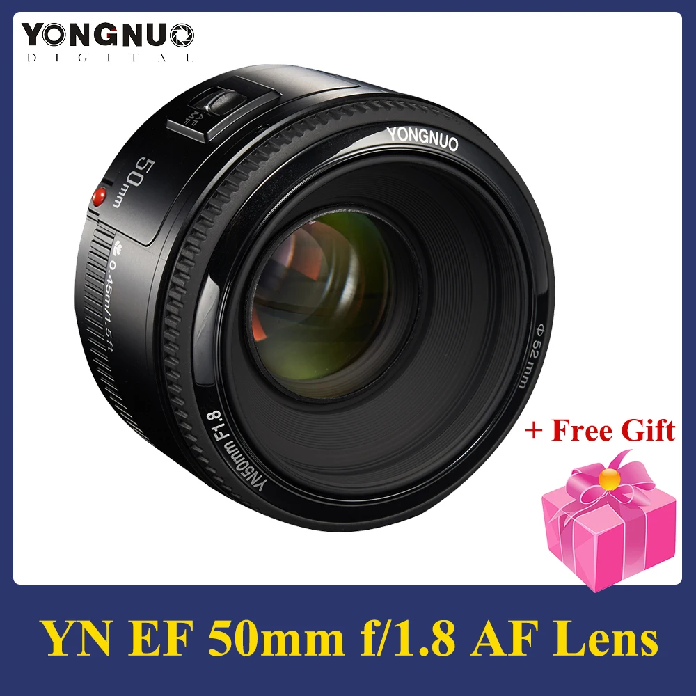 YONGNUO YN EF 50 мм f/1 8 AF объектив 1:1.8 стандартный основной Объектив диафрагма Авто фокус