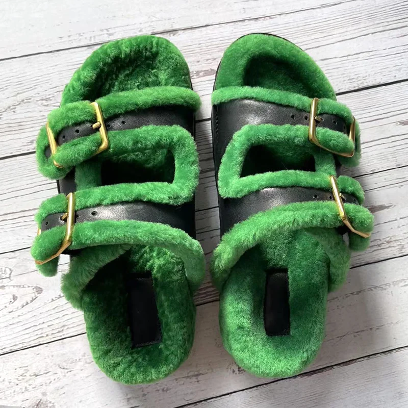 Тапочки на плоской подошве Женская одежда Новинка 2021 года Бархатные