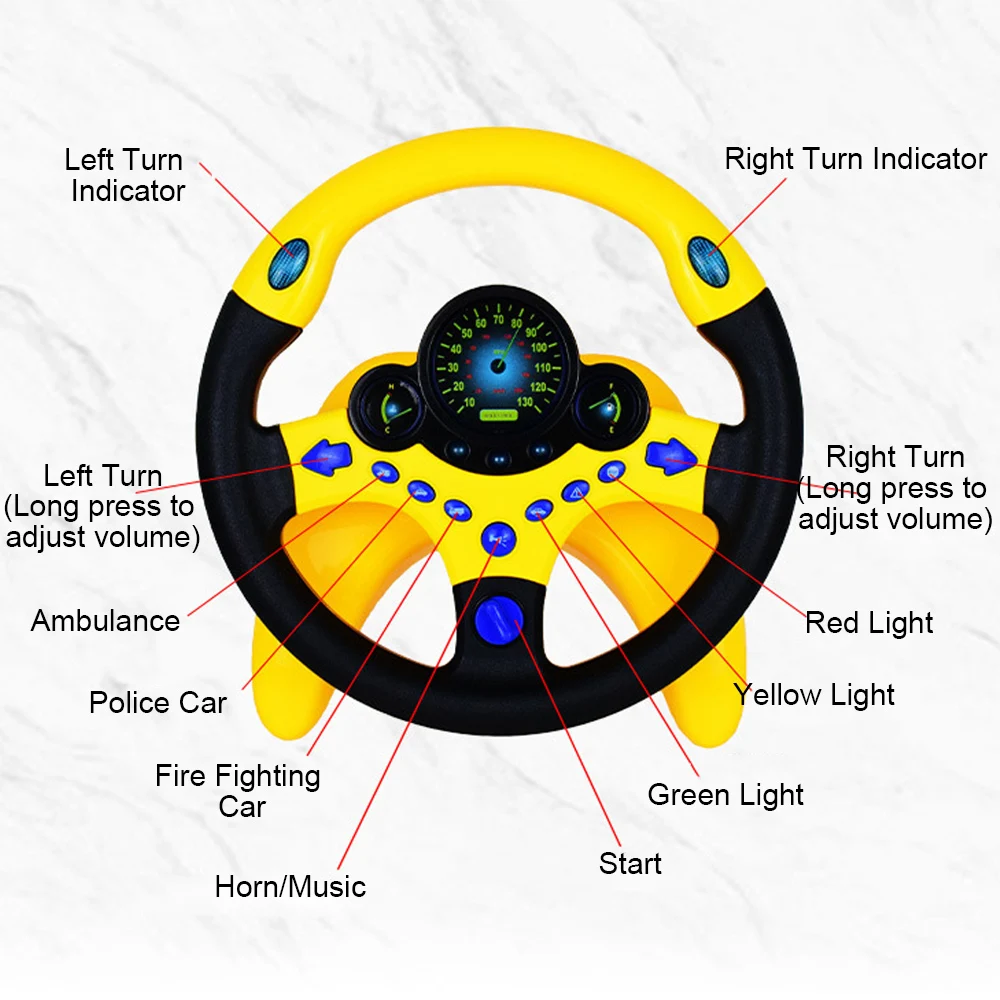 Дети Монтессори мультфильм имитация руль музыкальный контроллер привода пилот