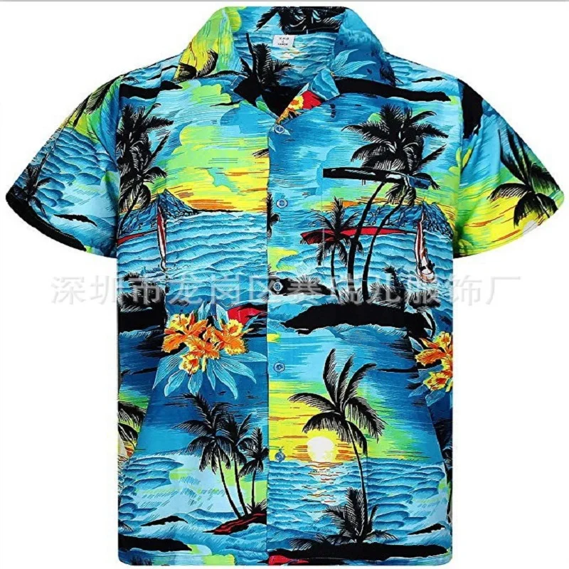 

New Men's Hawaiian Casual Loose Printed Beach Shirt Top