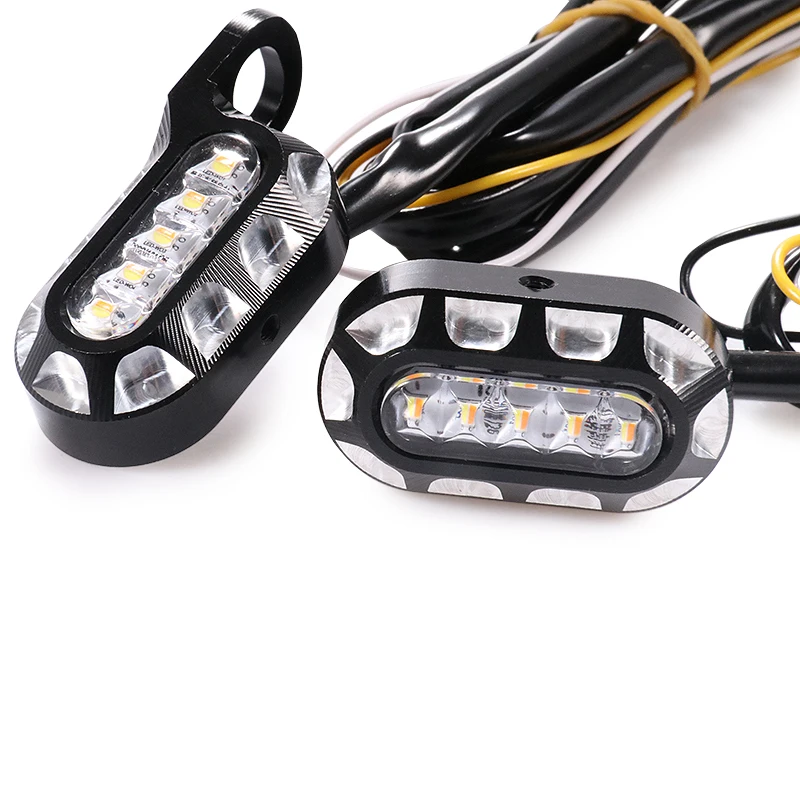 

Motorcycle DC 12V Turn Signal Lights for 8mm Mirrors Motor Vintage Yellow White Indicator Scooter Fashion Brake Light 1 Pair