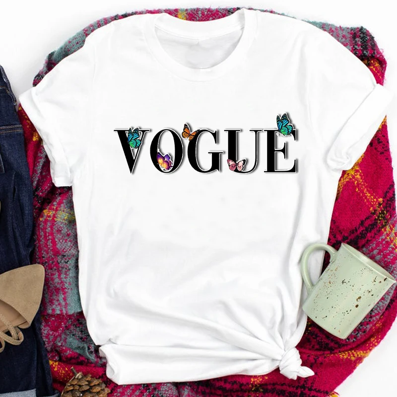 

Butterfly Cartoon 90s Printing Spring Autumn Short Sleeve Tees for Women Lady Print Tshirt Clothes Top Graphic Female T T-shirt