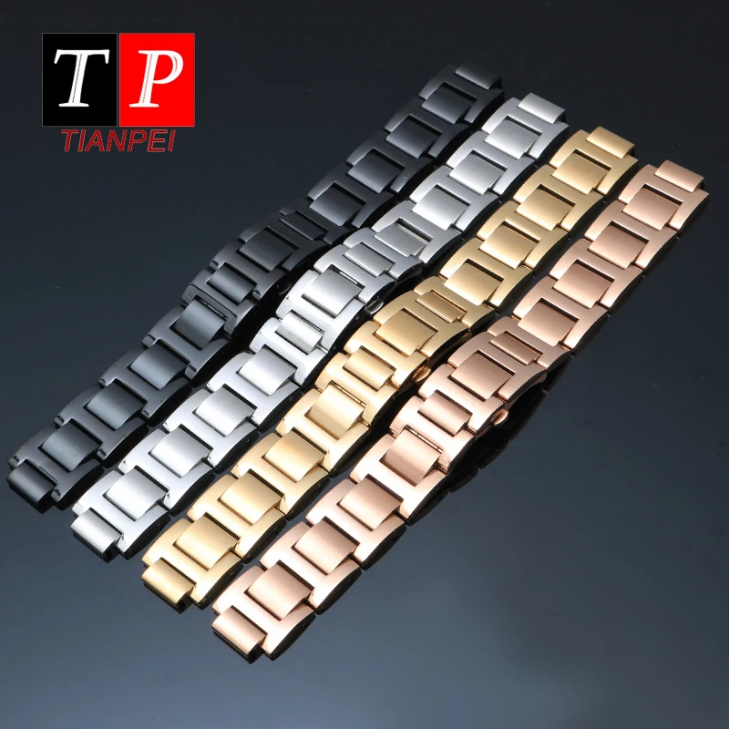 

Ремешок из нержавеющей стали для наручных часов Cartier Bleu, сменный водонепроницаемый браслет из тонкой стали для женщин, 16 х8 мм