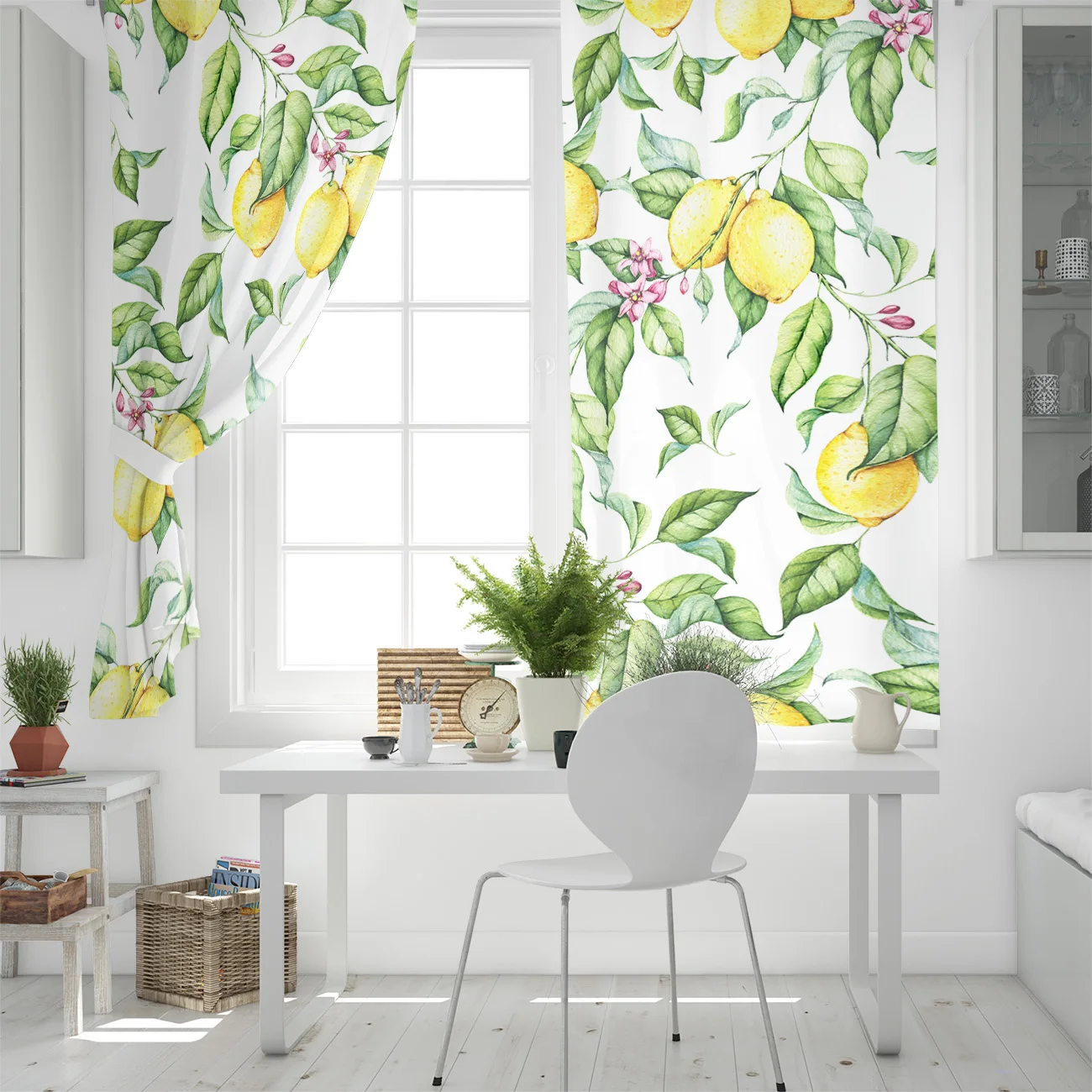 Watercolor Lemon Window Curtains For Living Room Kitchen Bedroom Modern Treatments Drapes Blinds | Дом и сад