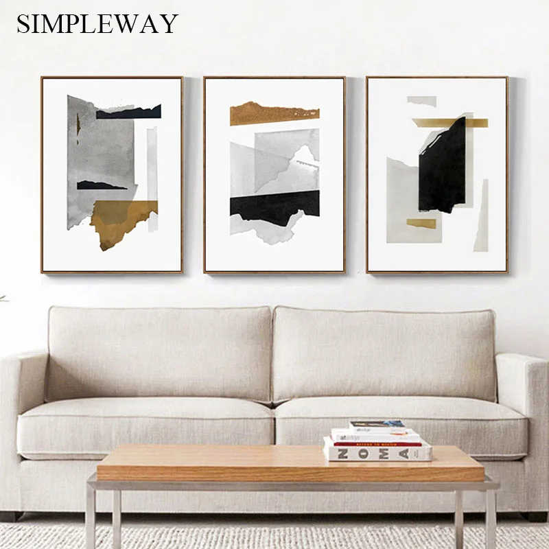 Геометрический абстрактный художественный постер и печать простой современный