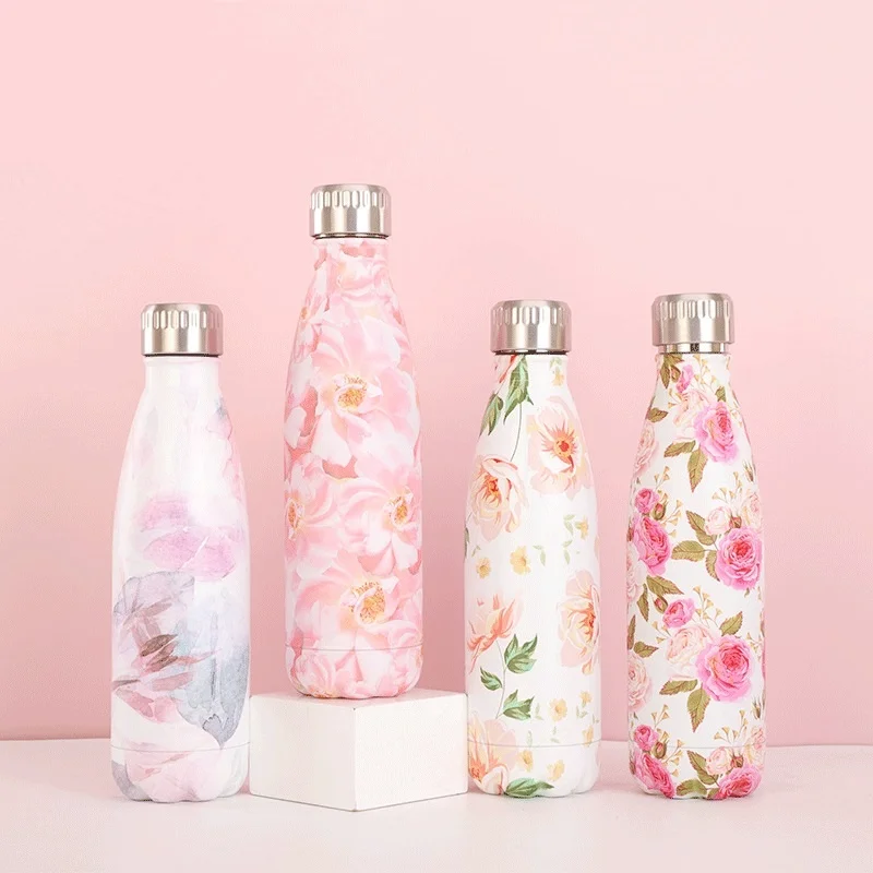 

Creative stainless steel water bottle, 500ml double wall thermos, sports drink thermos cup, coffee tea travel cup.