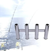 80hotstainless steel 4 tube rod rack wall side mounted fishing pole holder for marine