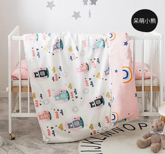 Комплект постельного белья для детей 2 шт. 100% хлопок с рисунком животных включает