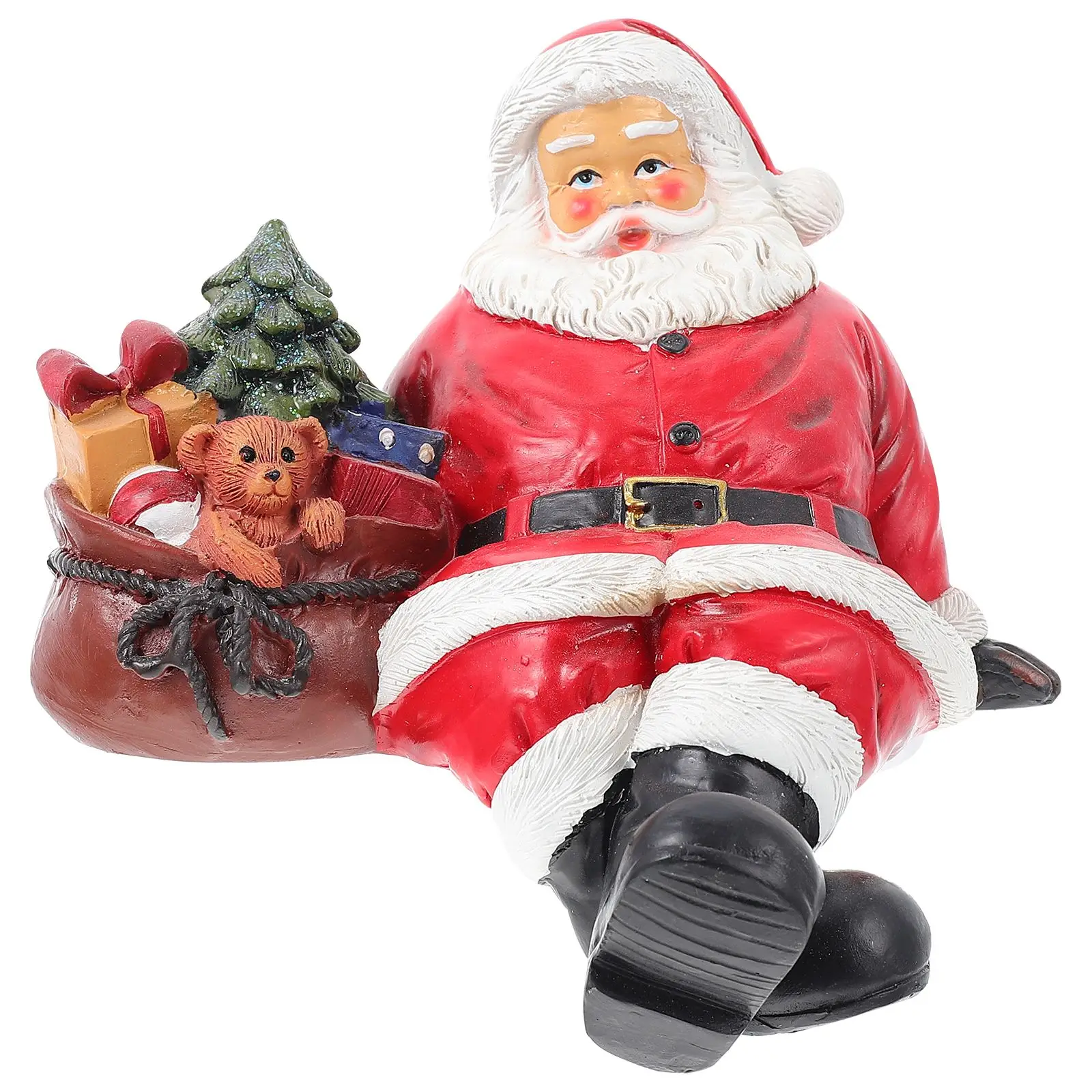 

Adorable Christmas Santa Claus Decor Santa Claus Figurine Resin Craft Layout Santa Claus Handbag Resin Crafts