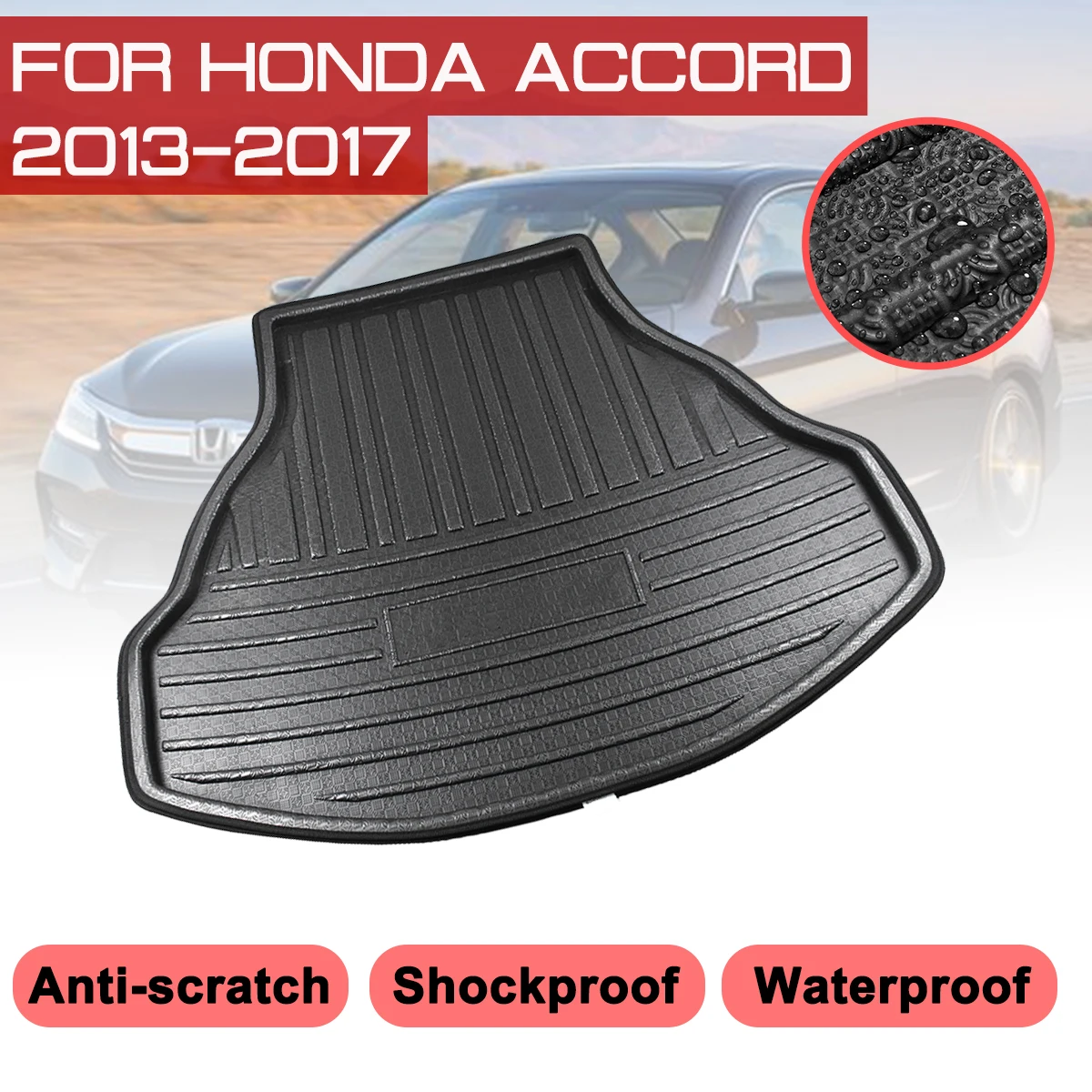 

Автомобильный напольный коврик, ковер для Honda Accord 2013 2014 2015 2016 2017, задний багажник, защита от грязи