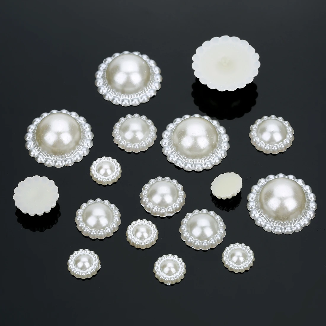 100 шт./лот 9/12/20 мм туфли на плоской подошве декорированные цветками Сзади: