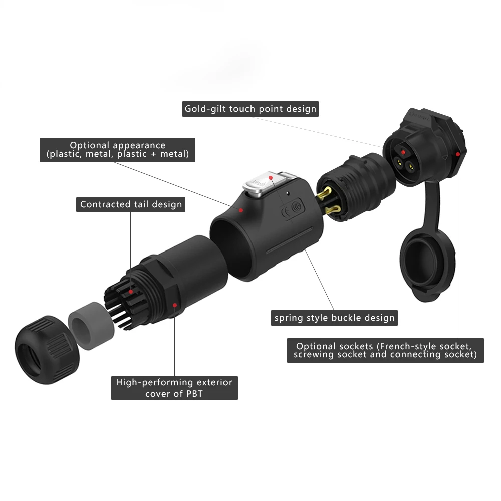Пластиковый многоядерный адаптер PBT M16 2 3 4 5 7 8 9 Pin водонепроницаемая паяльная