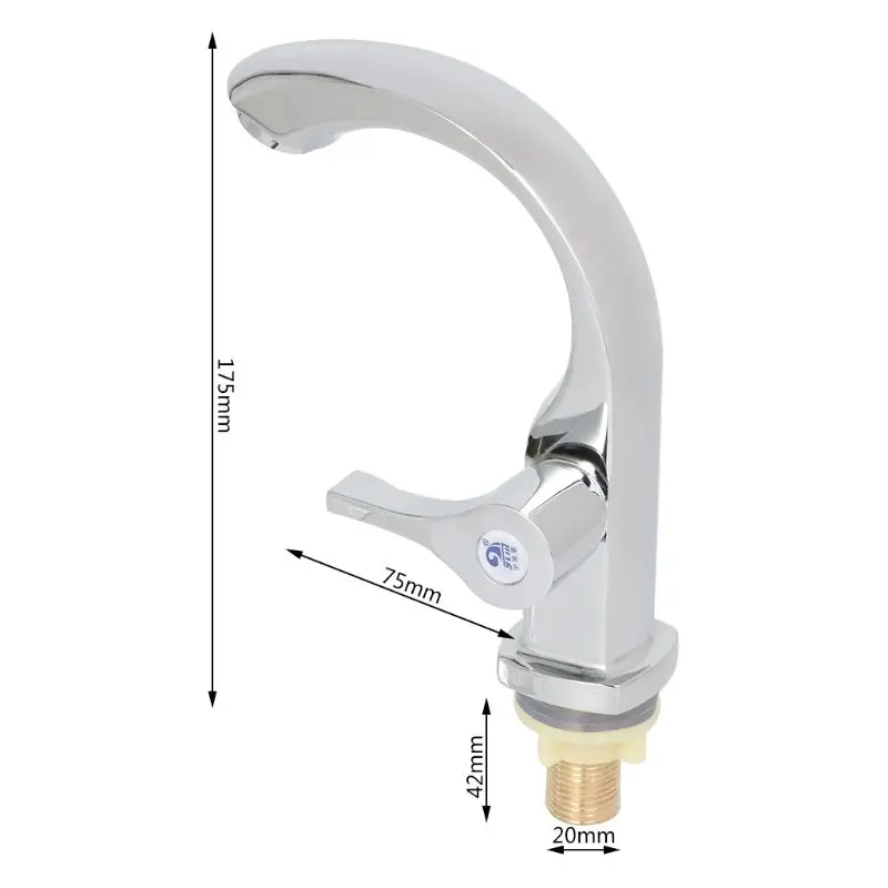 

Kitchen 1/2" Connect Basin Faucet Deck Mounted Single Cold Water Tap Chrome Plated