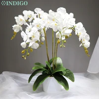 diy moth orchid flower arrangment 5 pcs orchids3 leavereal touch table decoration wedding party centerpiece no vase indigo