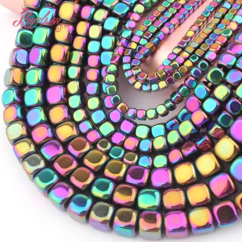 2 3 4 6 мм куб многокрасочный Гематит бусы из натурального камня бусины для