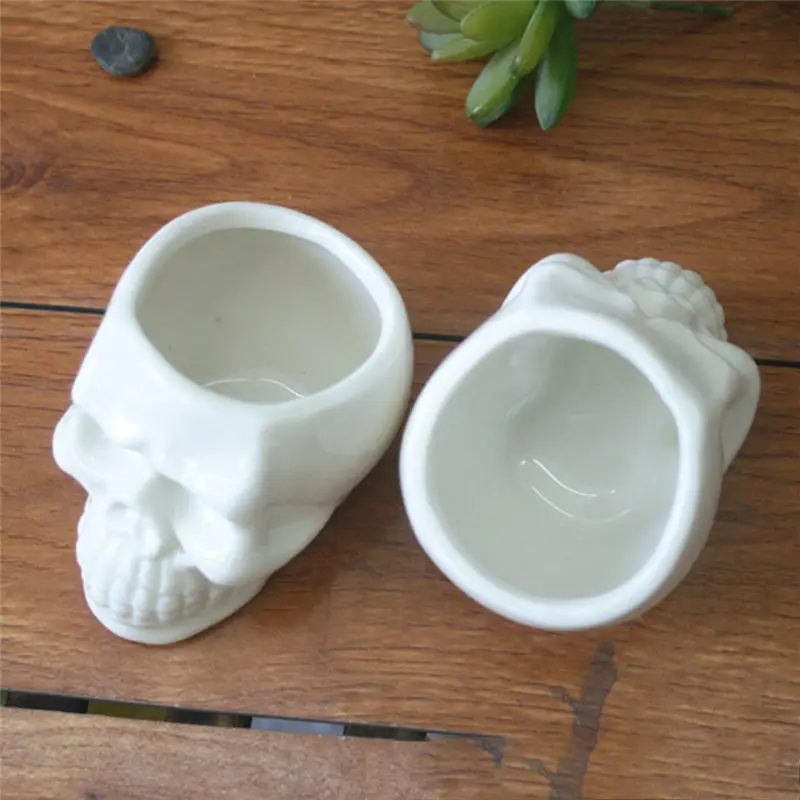 Мини керамическая кружка в форме черепа горшечные Цветочные растения горшок