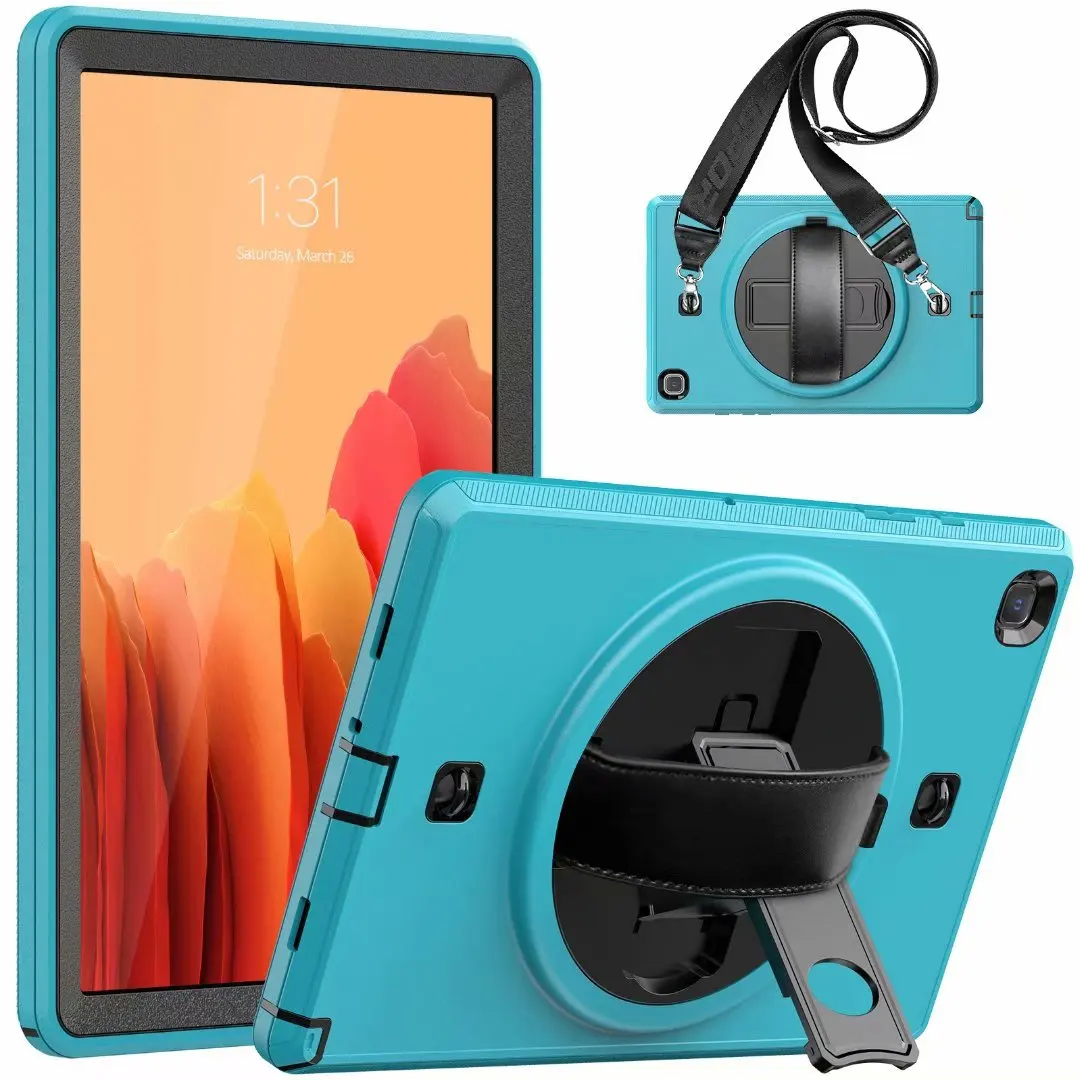 For Samsung Galaxy Tab A7 10.4 2020 SM-T500 SM-T505 case Kids Safe Shockproof PC + TPU Combo Hand Strap Stand Tablet Cover+pen