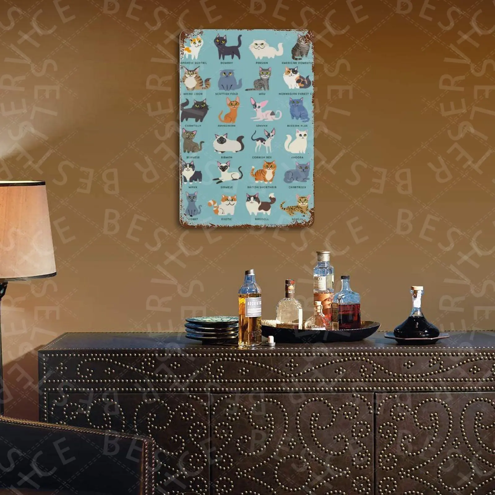 

Cats Collection Poster Tin Sign Plaque Tin Sign Metal Plate Wall Decor Bar House Club Decorative Iron Painting