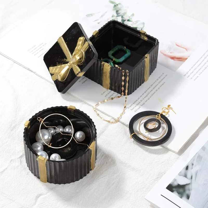 

Boxes Resin Molds 2Pcs Jewerly Boxes Molds Includ Square Shape Silicone Resin Molds, Round Epoxy Molds