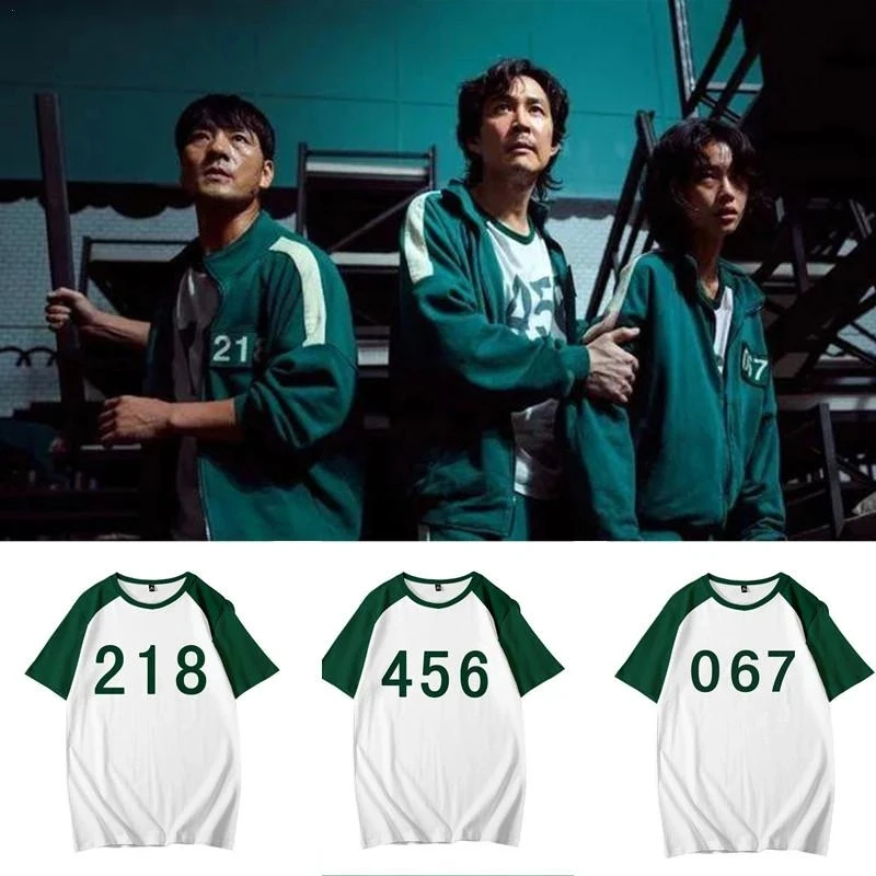 

Hot Sale TV Squid Game T-shirt Pants Li Zhengjae Same Sportswear Cosplay Costume Cotton 456 067 218 001 Christmas Halloween Gift