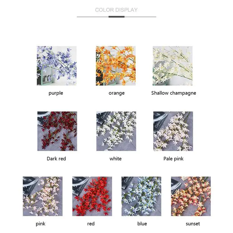 

5pcs Silk Artificial Flowers Bouquet Living Room Decoration Fake Flowers Arrangements for Home Wedding