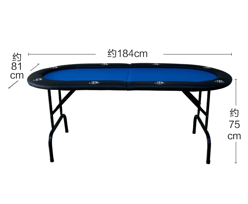 

213*107*76cm Casino Foldable Poker Table Texas Hold'em Baccarat Three Fold with Waterproof Fabric 4colors Red/Blue/Green/Black