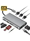 Usb-хаб док-станция Тип C адаптер USB 3,0 4K VGA RJ45 10 в 1 конвертер