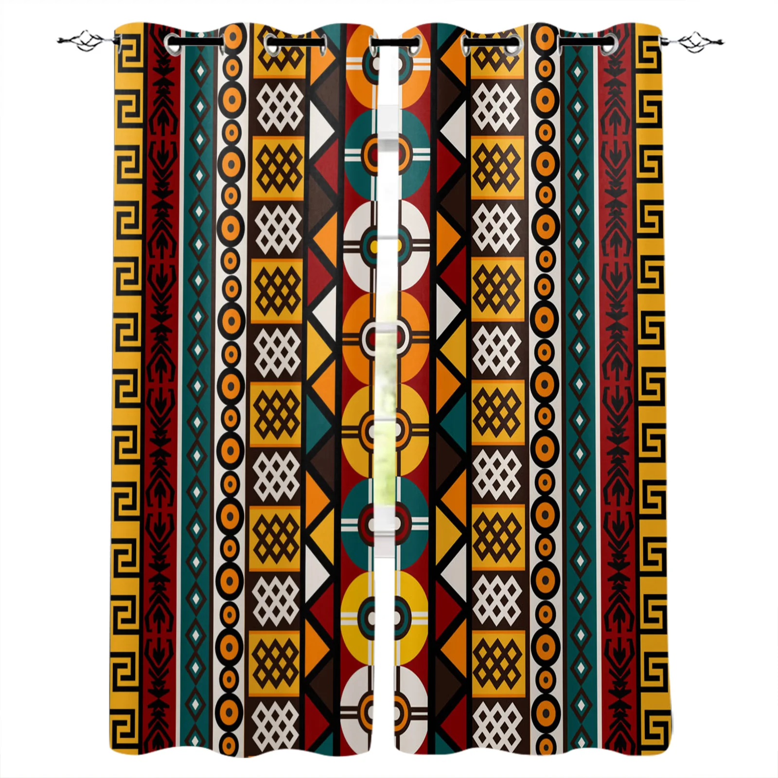 

Exotic Art Round Color Retro Texture Curtain For Kitchen The Bedroom Window Treatment Curtains for Living Room Modern Drapes