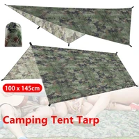 portable camouflage camping awning waterproof canopy tarp tent shade ultralight hunting beach hammock sun shelter accessories