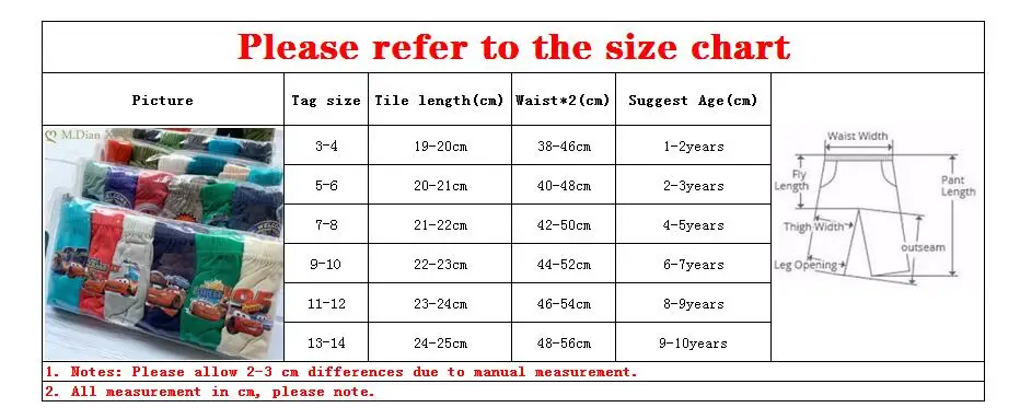 

6Pieces/Lot 1-10Y Children Underwear Baby Boys Girls Cotton Boys Panties Cartoon Car Pattern Kids Boxer Briefs Child Soft Pants
