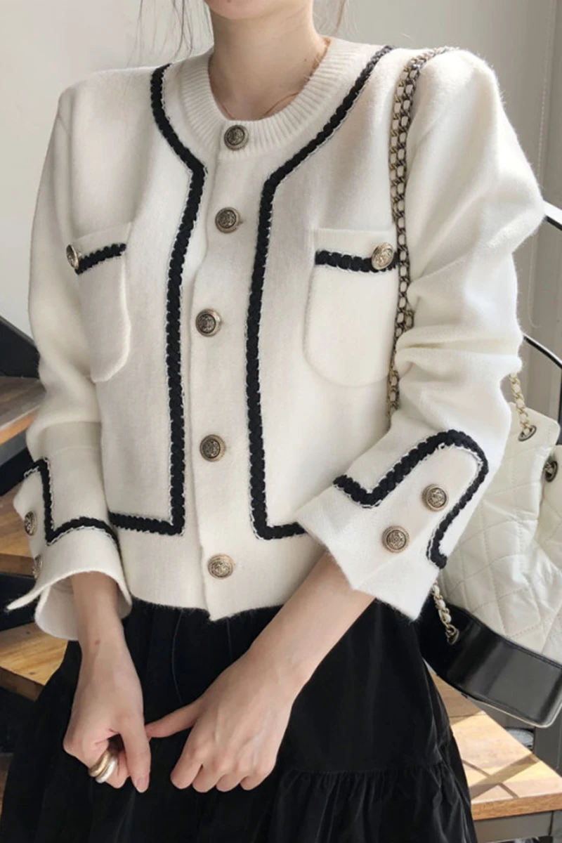 

WHCW CGDSR thick knitted woman casual autumn cardigan women elegant winter single-breasted cardigan sweaters 2020 korean style