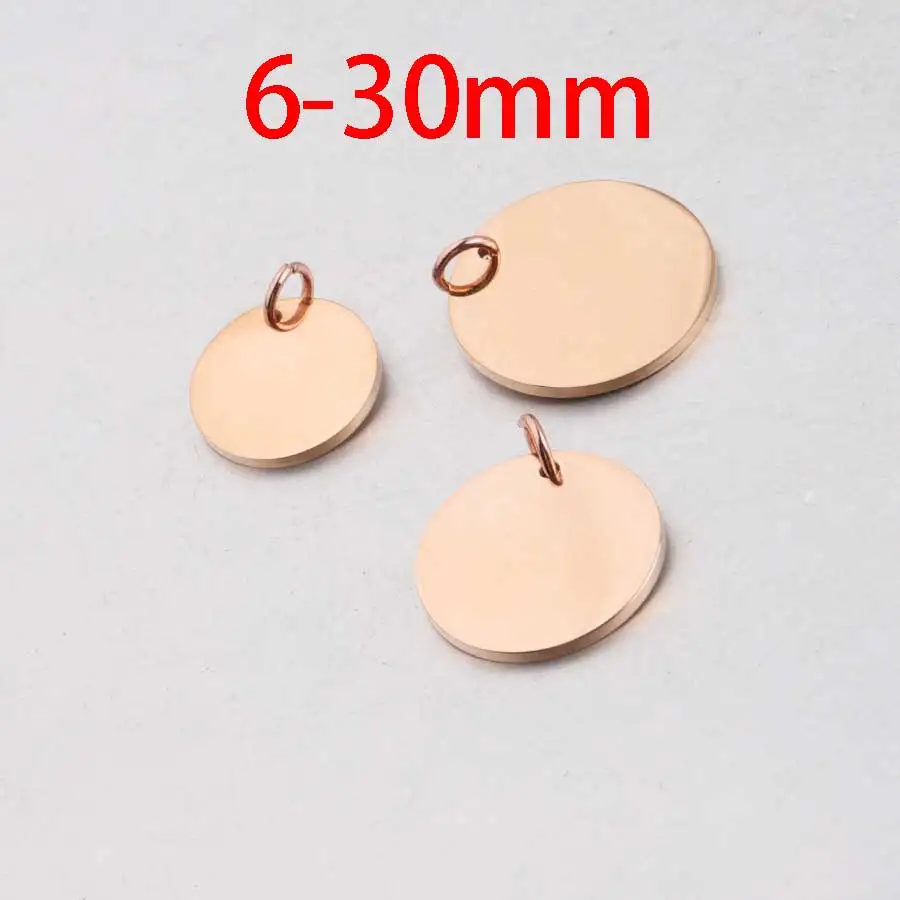 

Fnixtar 20Pcs Mirror Polish Stainless Steel Rose Gold Round Discs Charms With Jump Ring For DIY Making Necklace Women's Jewelry