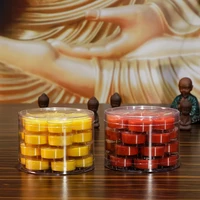 28pcs plum shaped butter candle smokeless solid cylinder tealight candles for offering buddha buddhist utensils candles zh463