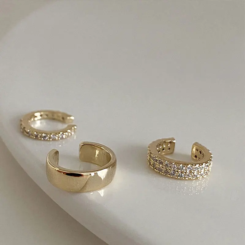 

3pcs Price Fashion Fake Ear-Cuff Women Earring No Piercing Simple Zircon Ear Bone Clip Set For Christmas Gifts For Teen Girls
