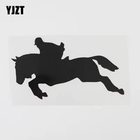 yjzt 15 8cmx8 8cm show jumping horse riding decal vinyl car sticker blacksilver 8a 1100