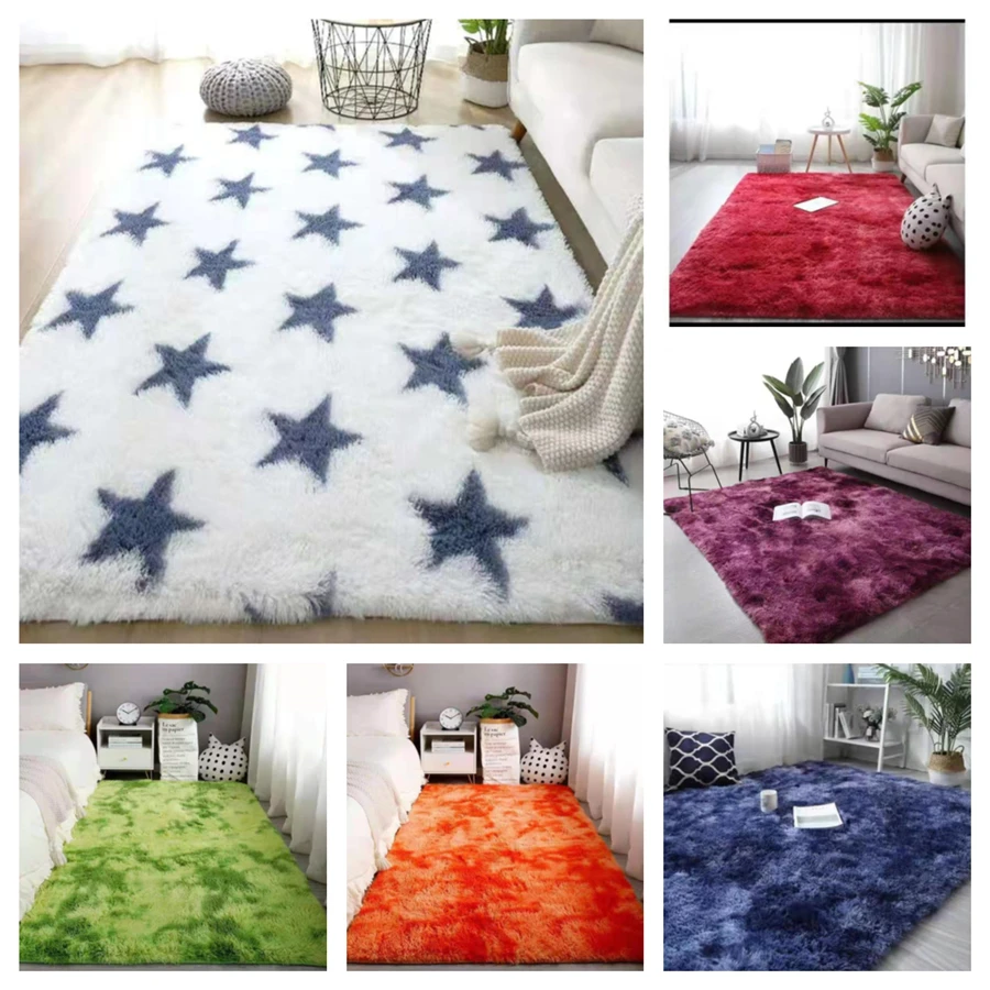 

2022 New Home Decor Carpet Gradient Tie-dye Plush Rug Living Room Fluffy Carpet Bedroom Bedside Bay Window Rug Baby Crawling Mat