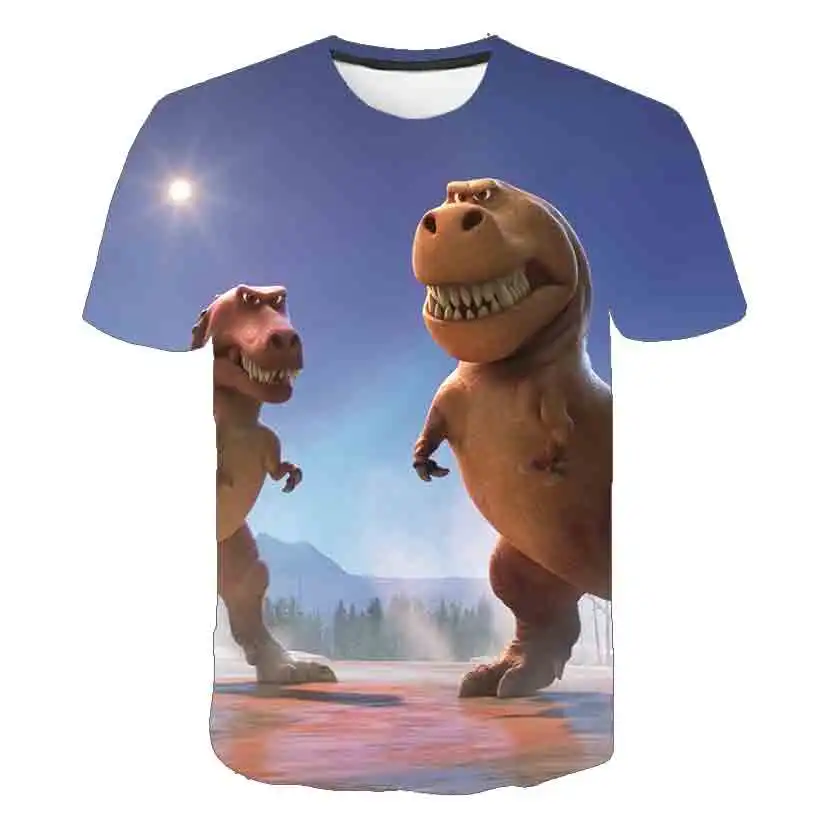 

2021 new boys 3D T shirt short sleeve cartoon dinosaur girl kids T shirt summer 3D top casual wear