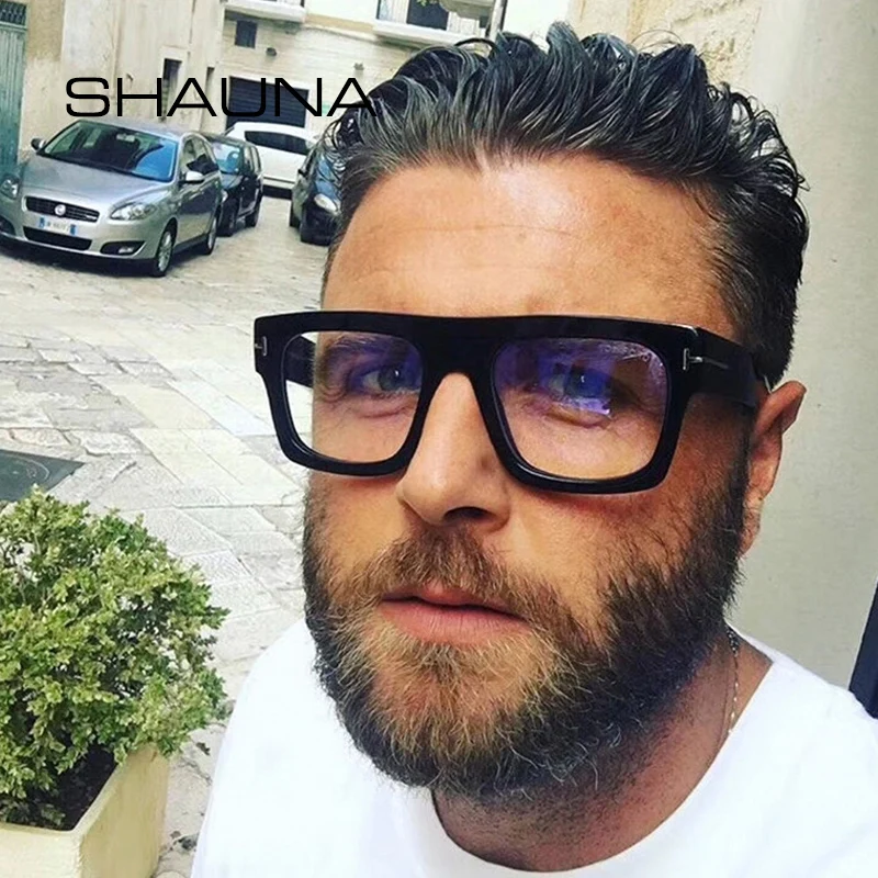 Мужские и женские очки в квадратной оправе SHAUNA большие оптической оправе|Мужские