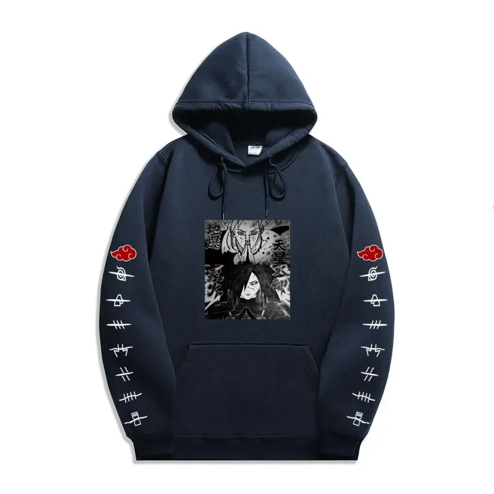 Толстовка Мужская/женская с капюшоном модное худи аниме Акацуки Учиха крутая