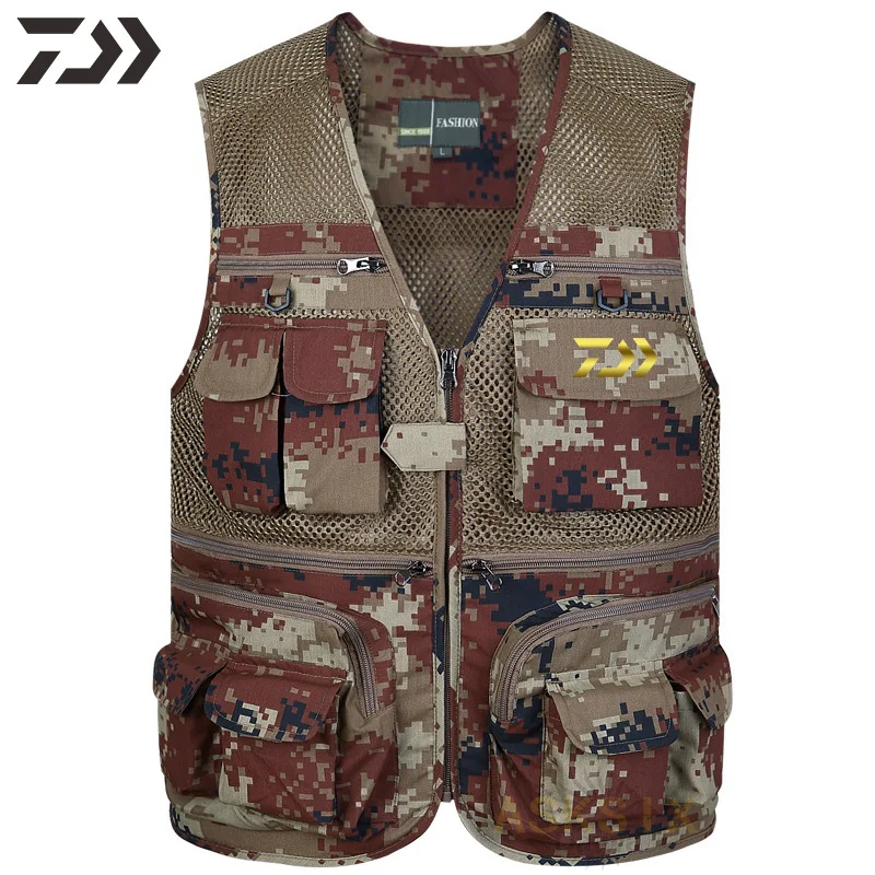 

Men's Multi-pocket Fishing Vest Daiwa Thin Breathable QuickDry Fishing Clothes Multifunction Hiking Mountaineering Outdoor Sport