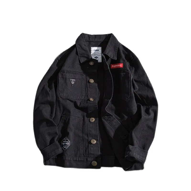 

Fashion Men's Jackets Autumn 2021 Male Slim Thin Korean Student Handsome Long-sleeve Cowboy Denim Jacket