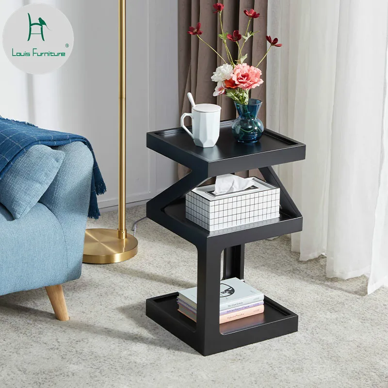 

Журнальный столик Louis Fashion в скандинавском стиле, деревянная подставка для цветов, полка, простой современный креативный прикроватный диван...