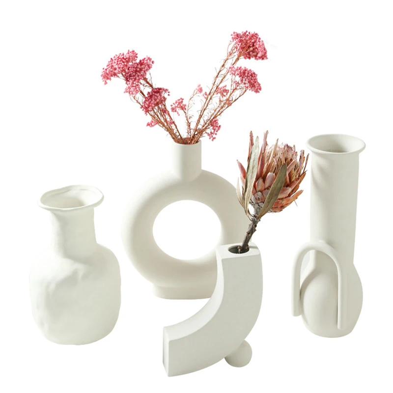 

Nordic Ins Ceramic Vase Home Decoration Ornaments Minimalist Decor Crafts Vegetarian Table Flower Pot Art Vases Gifts Wholesale