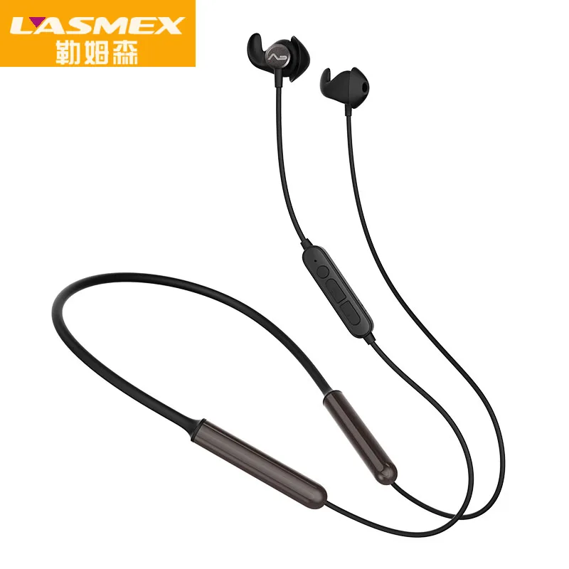 

Lasmex sk-20 Active Noise Cancelling Bluetooth Earphones with Mic Wireless Headphones neck hanging heavy sport earphones bass