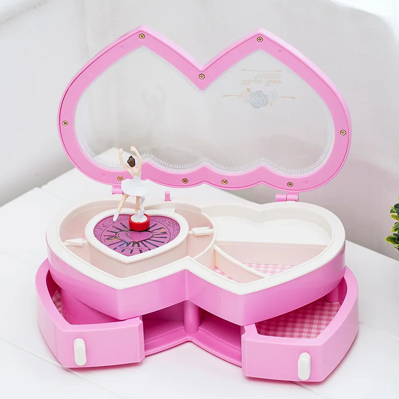 Креативная музыкальная шкатулка в форме сердца с двойным Персиком Музыкальная