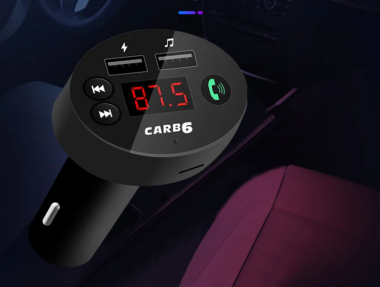 

Bluetooth 5.0 FM Transmitter Car Kit LED Display Dual USB Car Charger Adapter 3.1A 1A 2 Port USB MP3 Music Player TF/U Disk