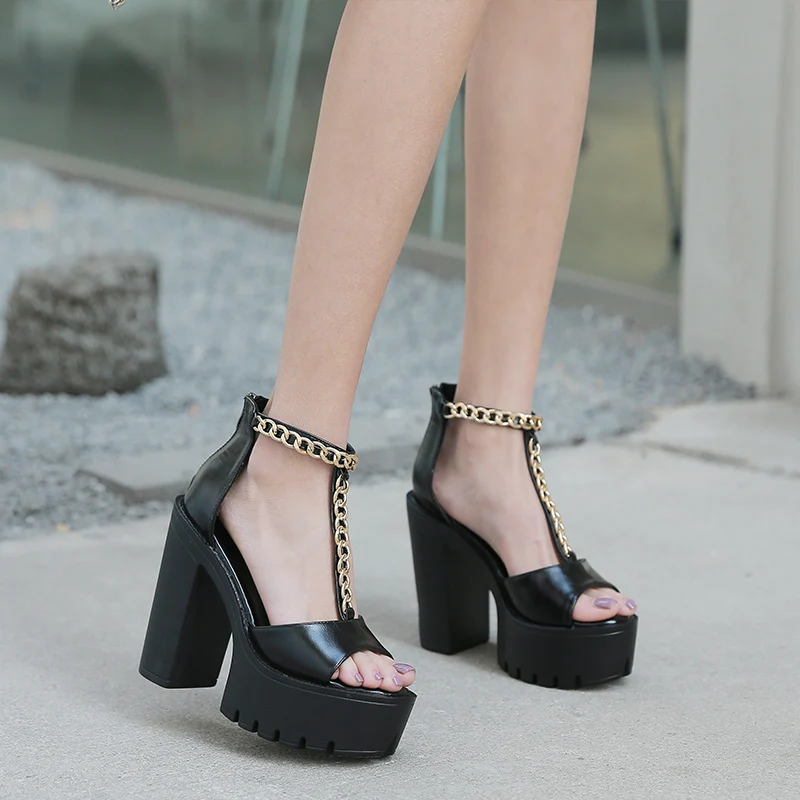 

Bar ds performs shoe-thick-heeled waterproof table high single-shoe hip-hop gogo lead dancing shoes female feel night dj singer