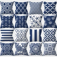 nordic geometry pillowcase45x45 cushion cover navy blue mandala decorative throw pillows sofa cushions home decoration polyester
